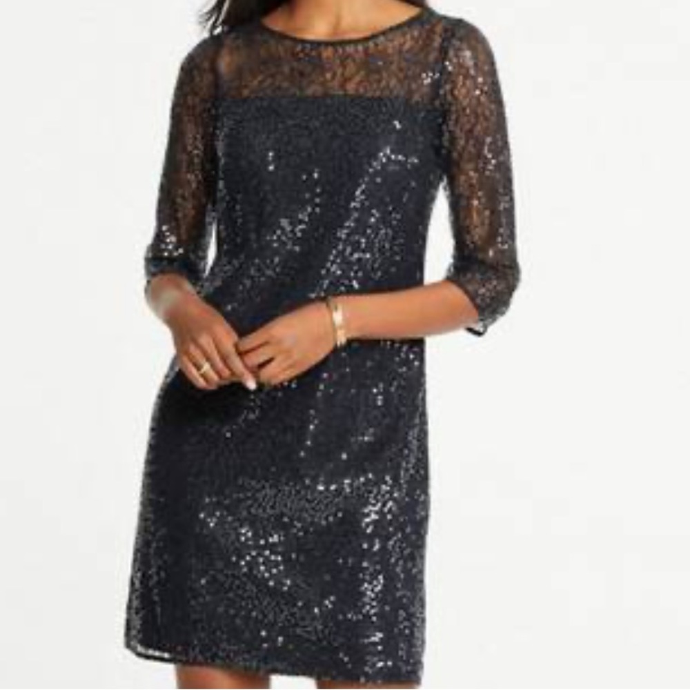 Ann Taylor lace sequin dress